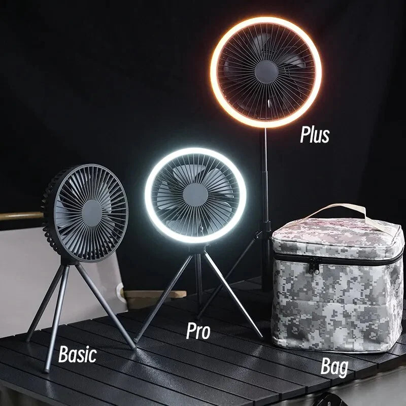 Rechargeable Powerful Desk Fan with Power Bank and LED Lighting Prily