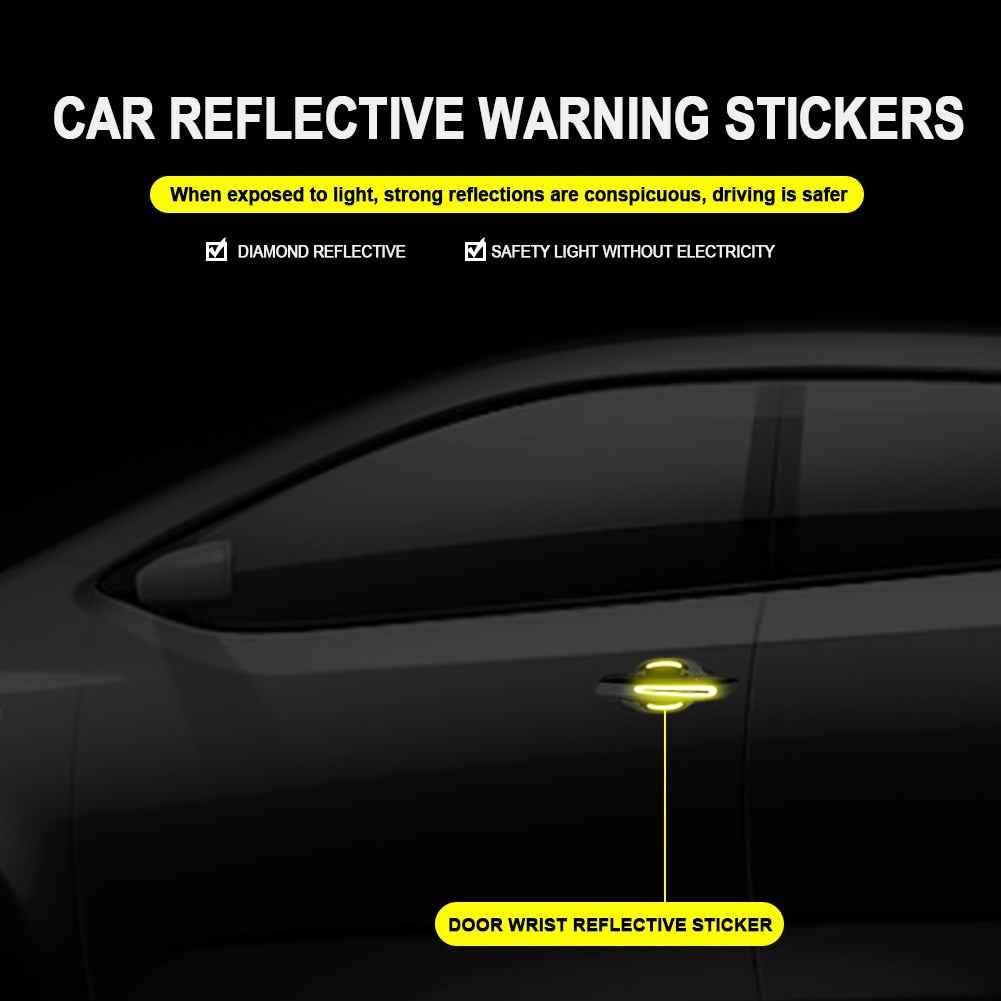 Reflective Car Door Handle Protection 3D Sticker (8 Pcs) Prily