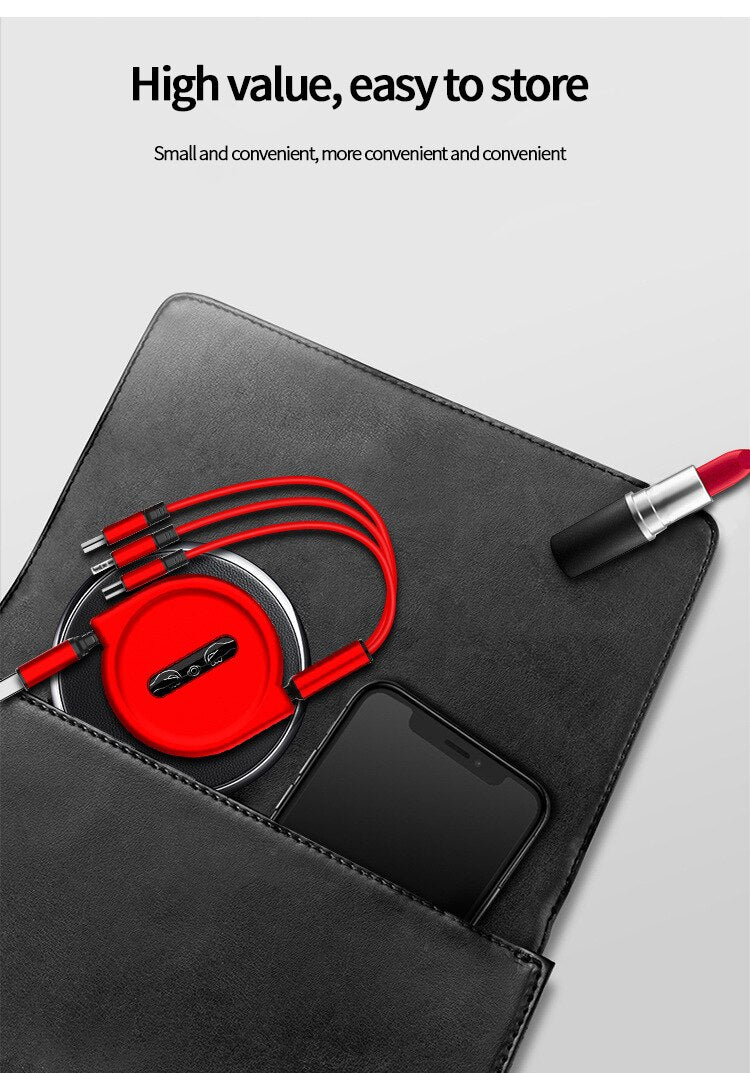 Retractable 3 In 1 USB Portable Charging Cable Prily