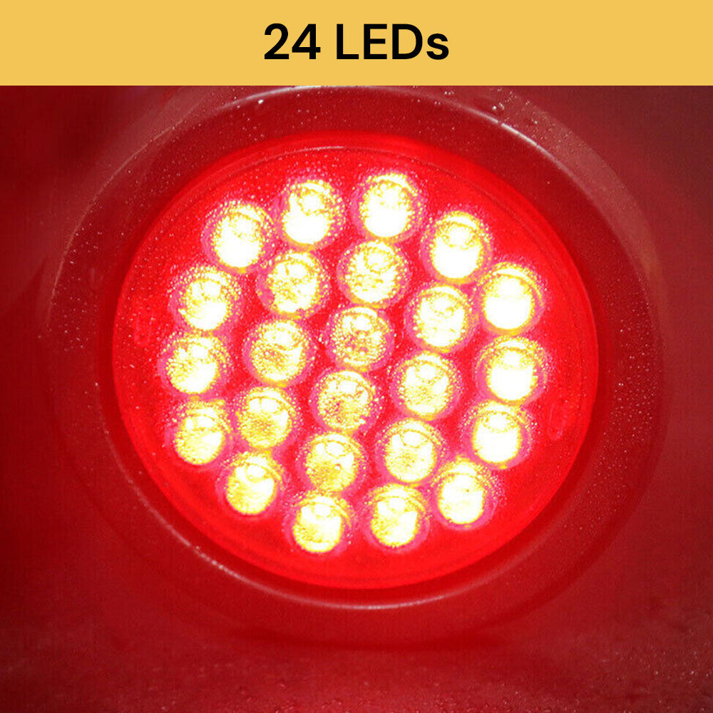 2pcs Round LED Tail Lights - Enhanced Visibility,Black, Red