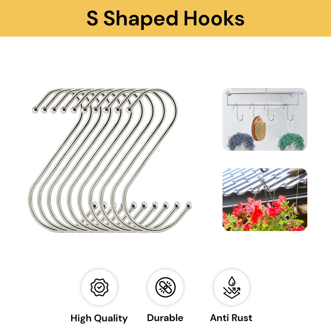 10PCs S Shaped Hooks