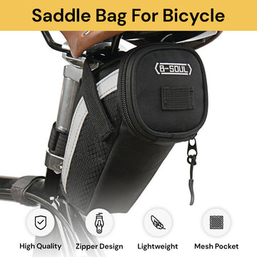 Saddle Bag for Bicycle - Waterproof Bike Seat Bag - Black