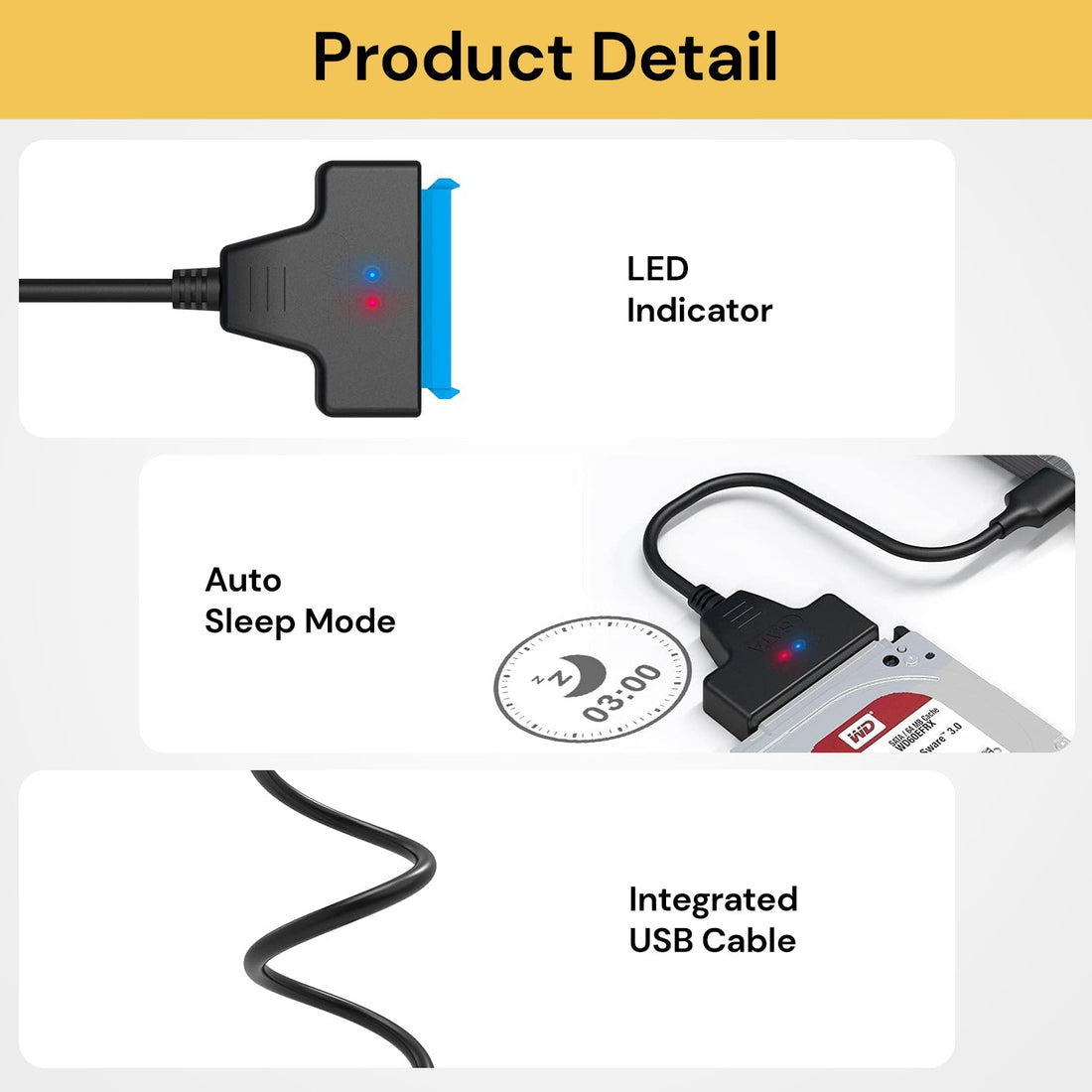 USB 3.0 To SATA Adapter Cable