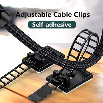 Self-Adhesive Adjustable Cable Ties Organizer (10 pcs) Prily