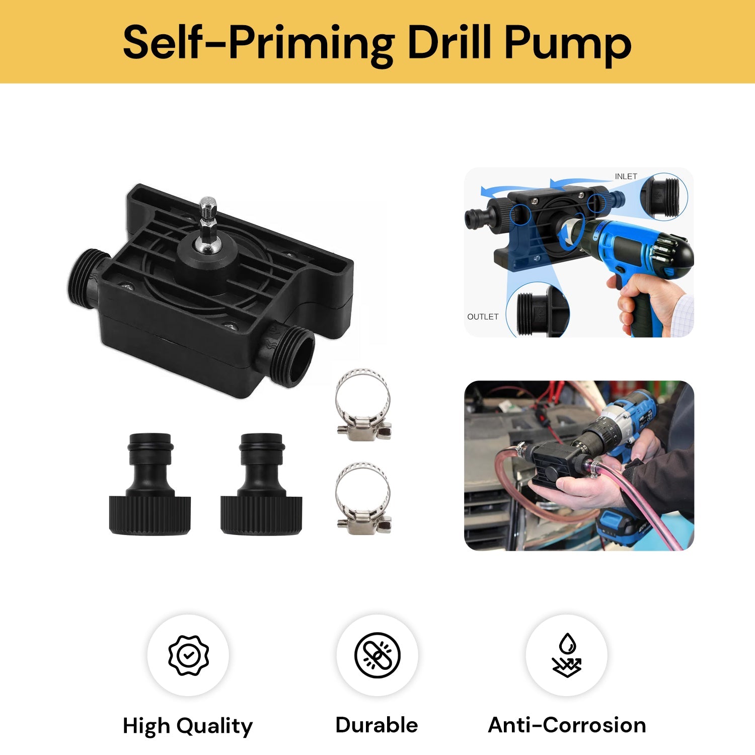 Portable Electric Self-Priming Drill Pump