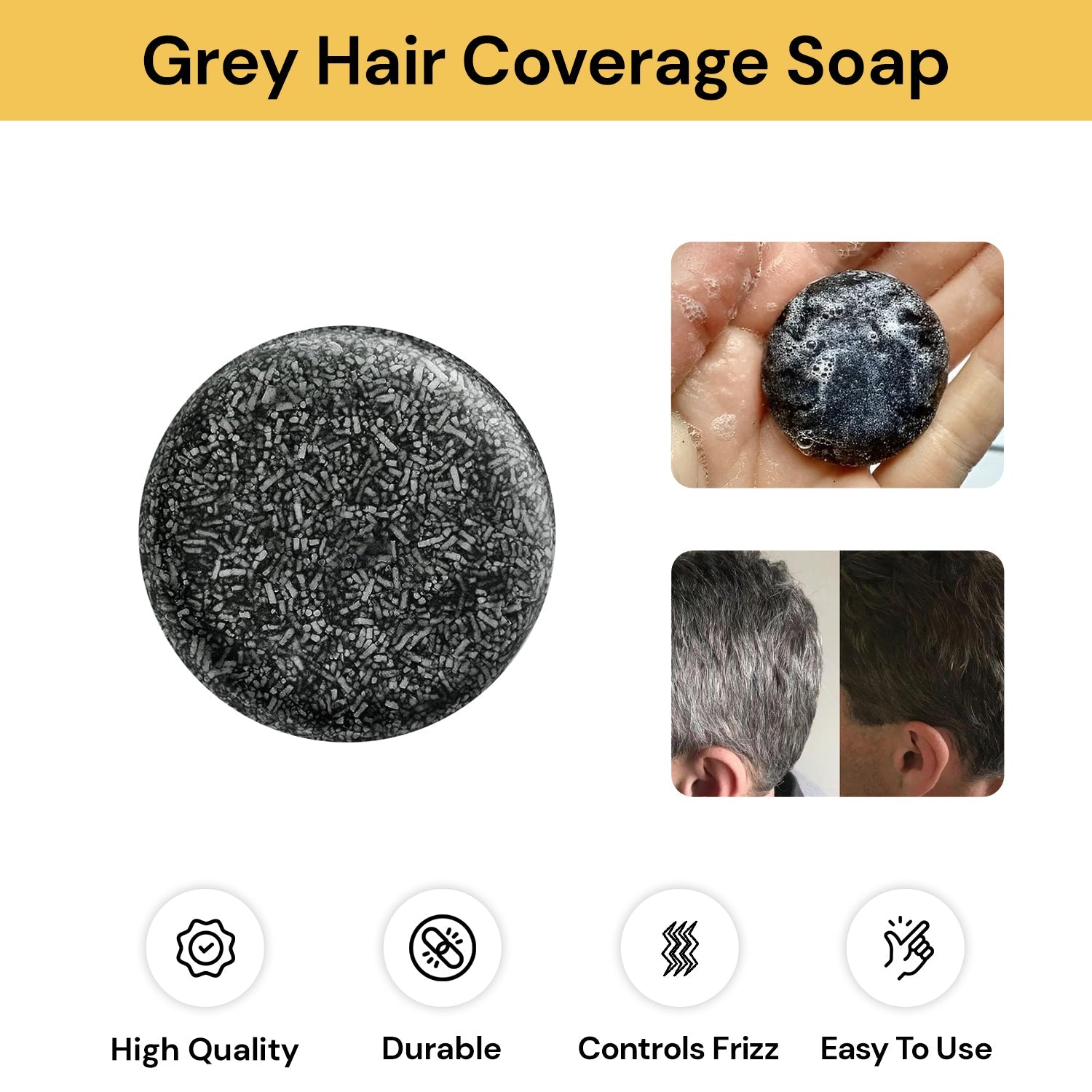 Grey Hair Coverage Shampoo Soap