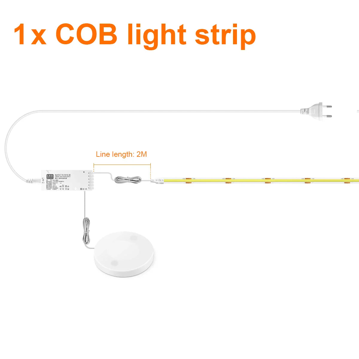 Single Power Supply Closet Dimmable Touch Sensor COB LED Strips Prily