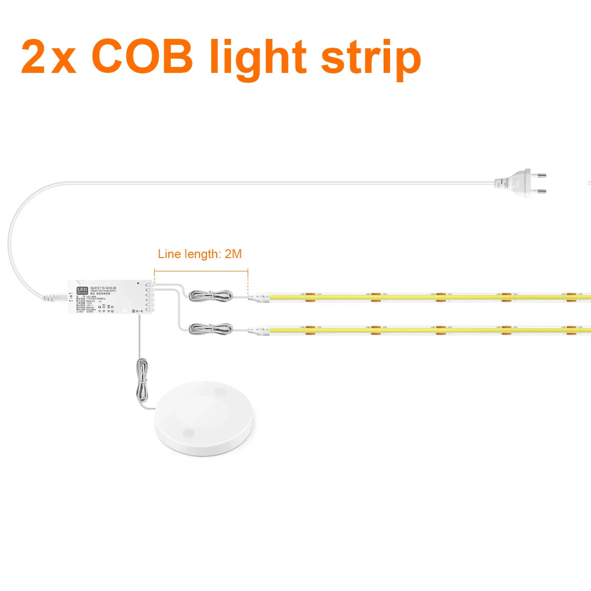 Single Power Supply Closet Dimmable Touch Sensor COB LED Strips Prily