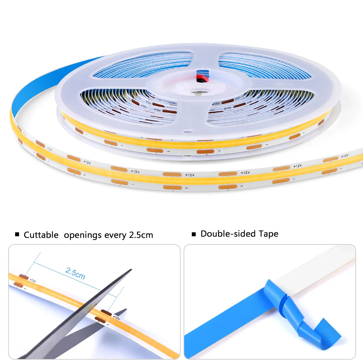 Single Power Supply Closet Dimmable Touch Sensor COB LED Strips Prily