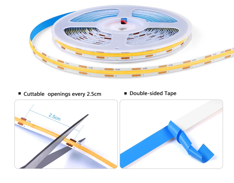 Single Power Supply Closet Dimmable Touch Sensor COB LED Strips Prily