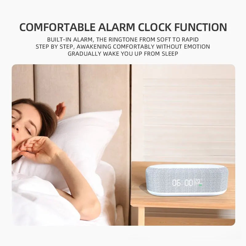 Smart 4 in 1 Wireless 15W Fast Charger Dock with LED Alarm Clock & Thermometer Prily