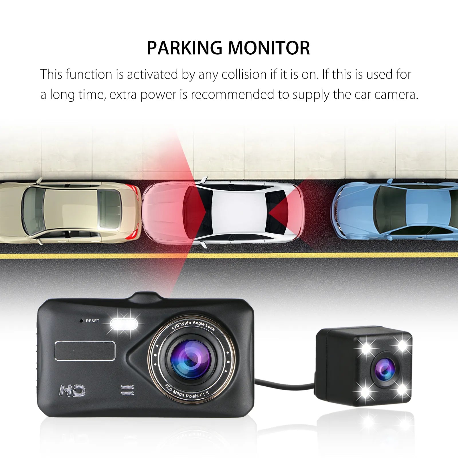 Smart Full HD Front & Rear Dash Cam Car DVR Prily