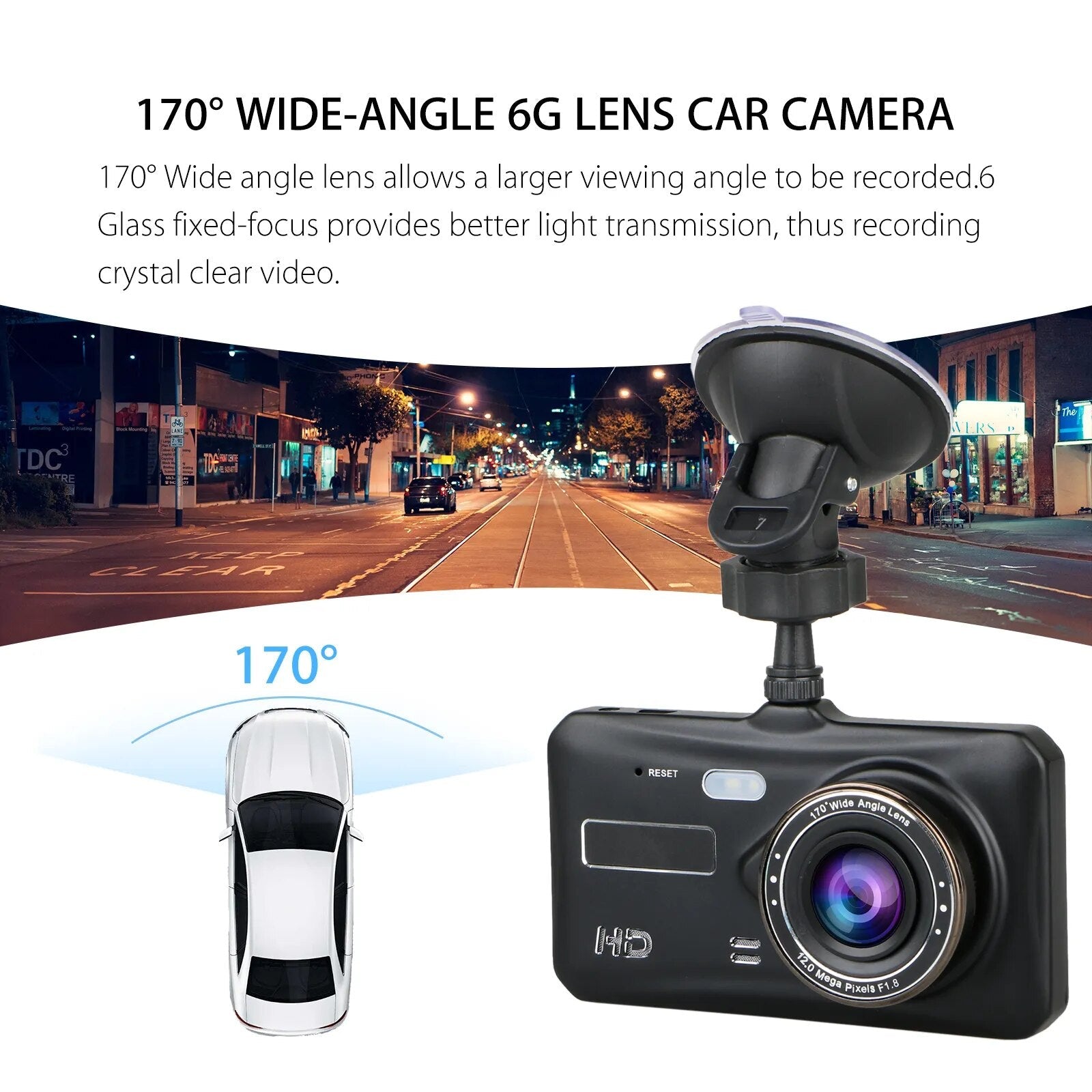 Smart Full HD Front & Rear Dash Cam Car DVR Prily