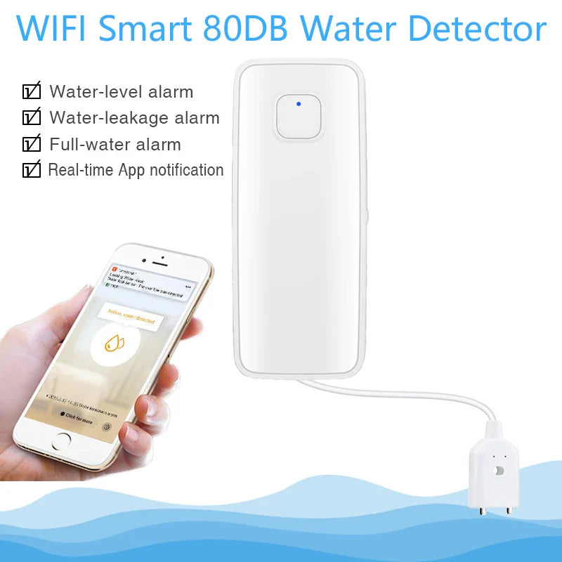 Smart WiFi Water Leak / Overflow Level Remote Detector & Sound Alarm System Prily