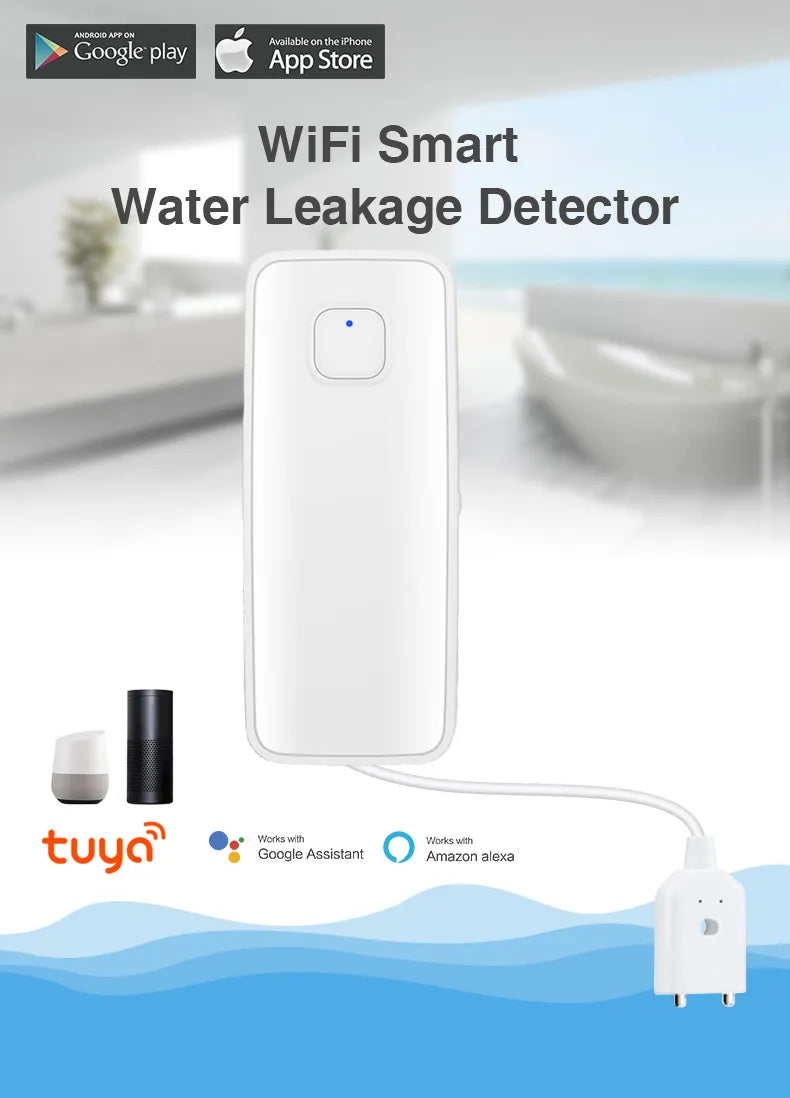 Smart WiFi Water Leak / Overflow Level Remote Detector & Sound Alarm System Prily