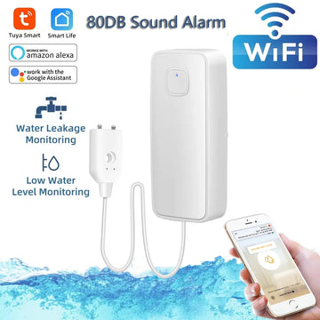 Smart WiFi Water Leak / Overflow Level Remote Detector & Sound Alarm System Prily