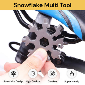 18-in-1 Snowflake Multi-Tool - Portable Snowflake Wrench - Silver