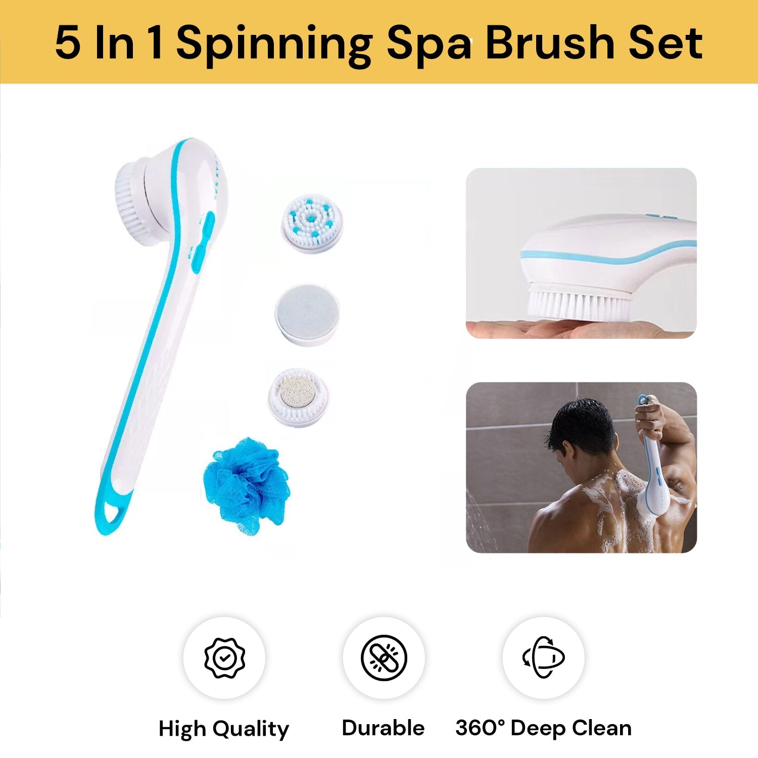 5 In 1 Spinning Spa Brush Set