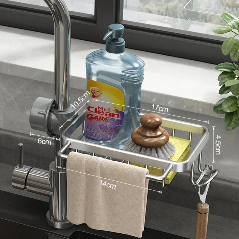 Space Aluminum Kitchen / Bathroom Multi-Purpose Organizer Rack Prily