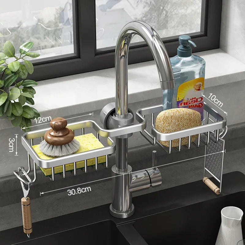 Space Aluminum Kitchen / Bathroom Multi-Purpose Organizer Rack Prily