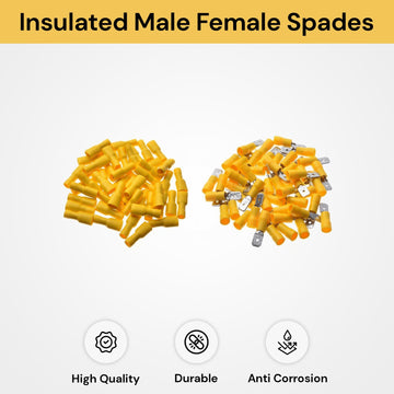 100PCs Insulated Male Female Spades