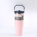 Stainless Steel Double-Wall Vacuum Tumbler With Built-in Straw & Fold-Down Handle Prily