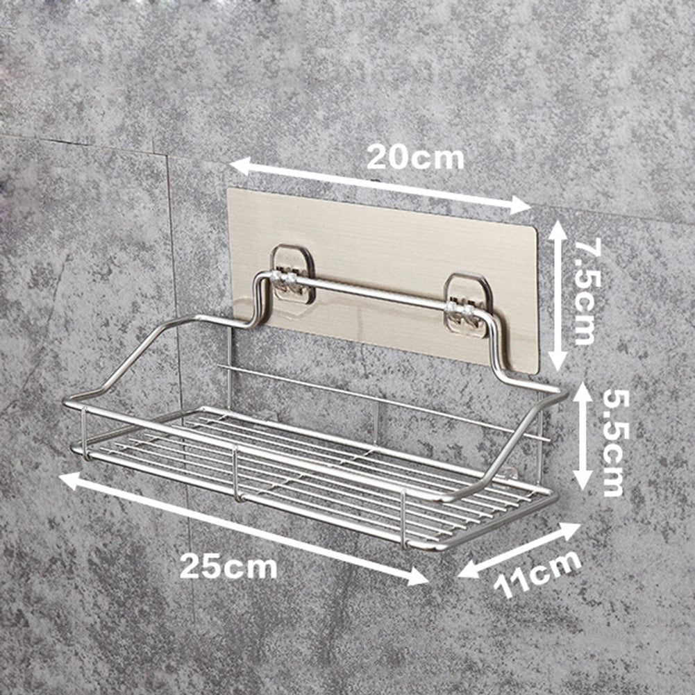 Stainless Steel Punch-Free Bathroom Storage Shelf Prily