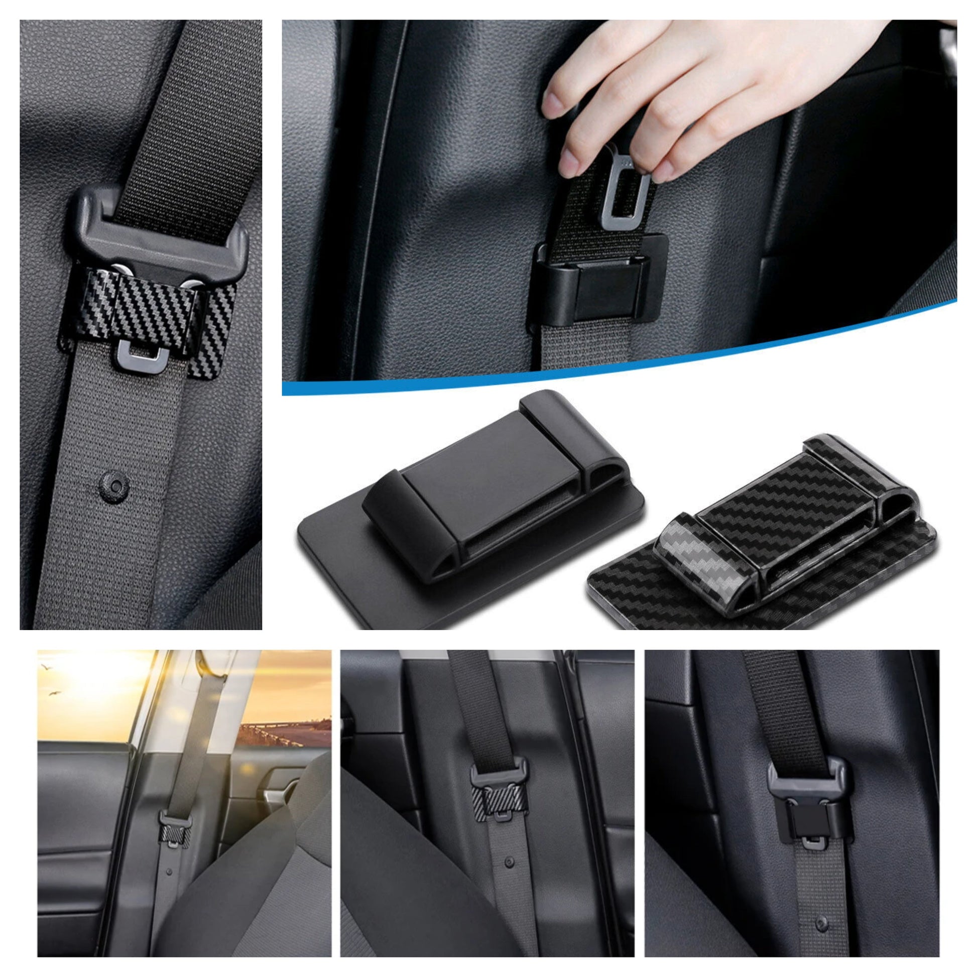 Stick-on Universal Car Seat Belt Holder (2pcs) Prily