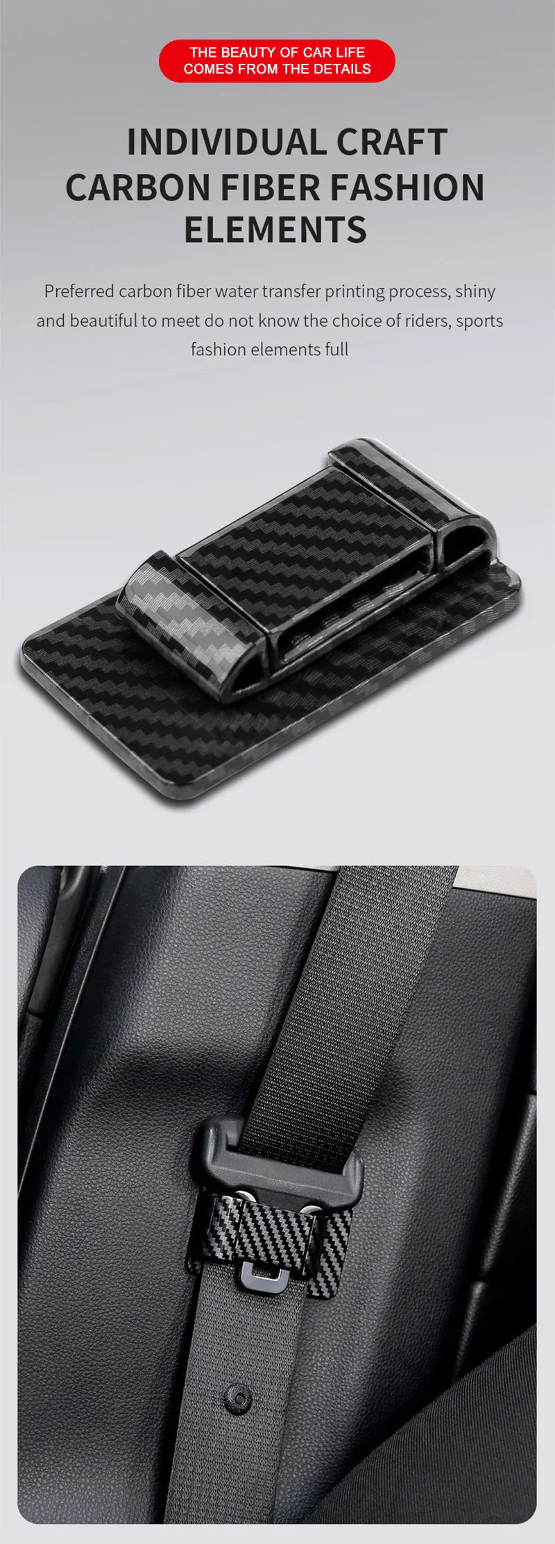 Stick-on Universal Car Seat Belt Holder (2pcs) Prily