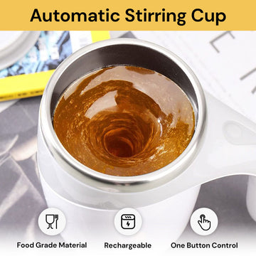 Automatic Magnetic Stirring Cup - Self-Stirring, White, Grey