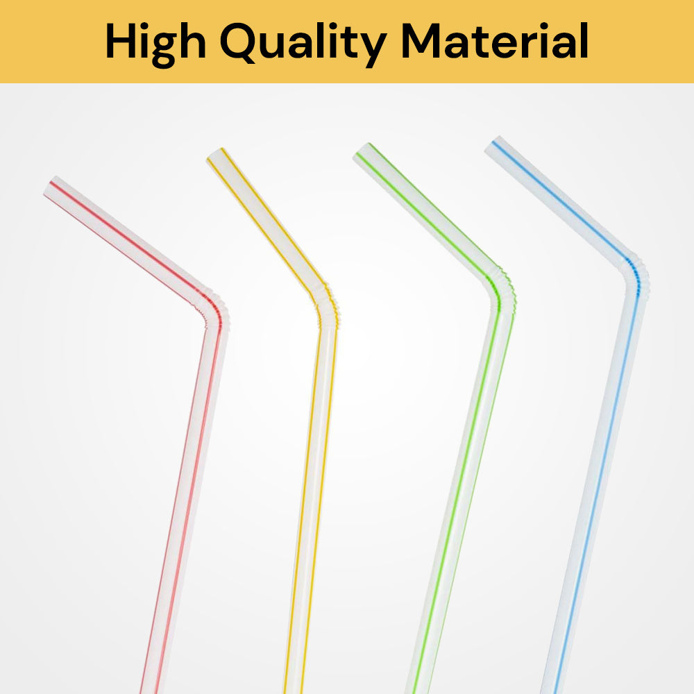 100pcs Flexible Disposable Straws - BPA-Free, Eco-Friendly