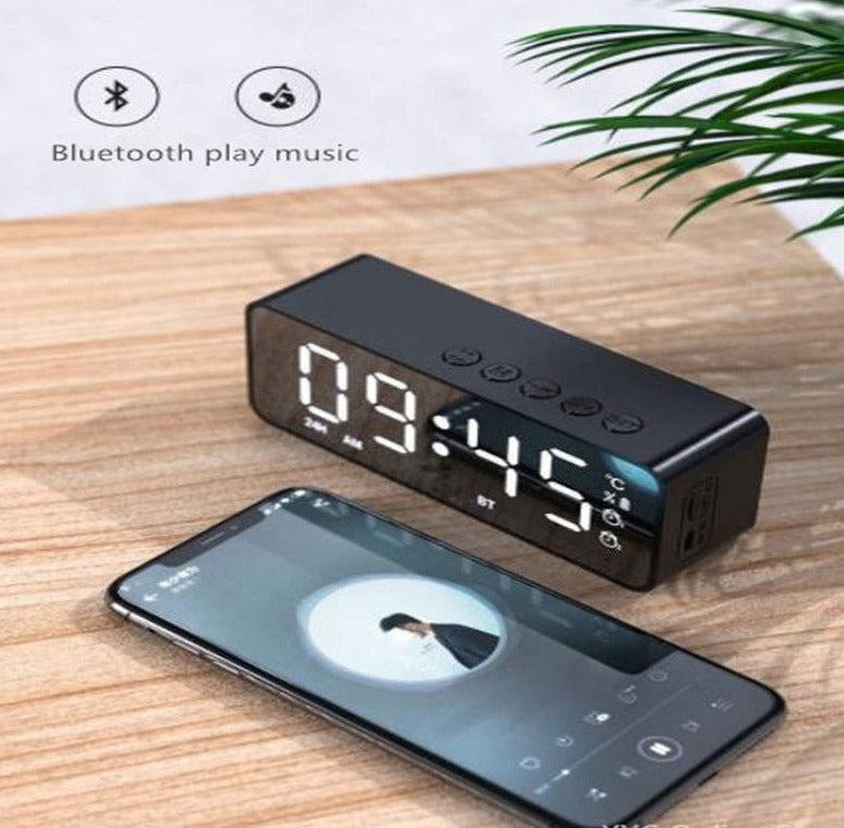 Stylish Bluetooth Speaker Mirror Alarm Clock Prily