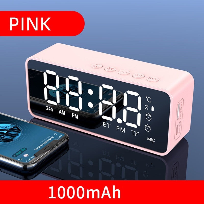 Stylish Bluetooth Speaker Mirror Alarm Clock Prily