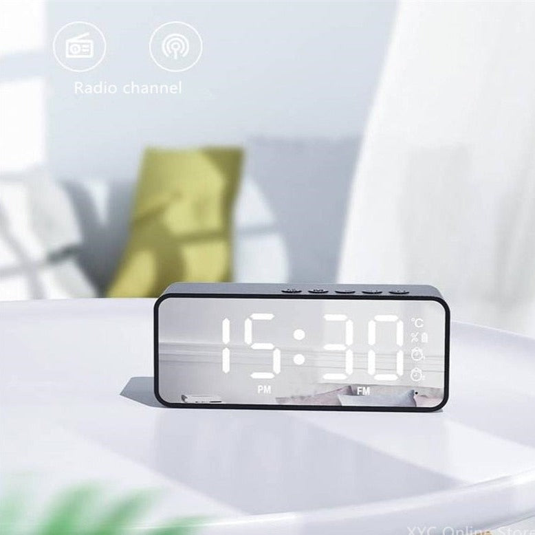 Stylish Bluetooth Speaker Mirror Alarm Clock Prily