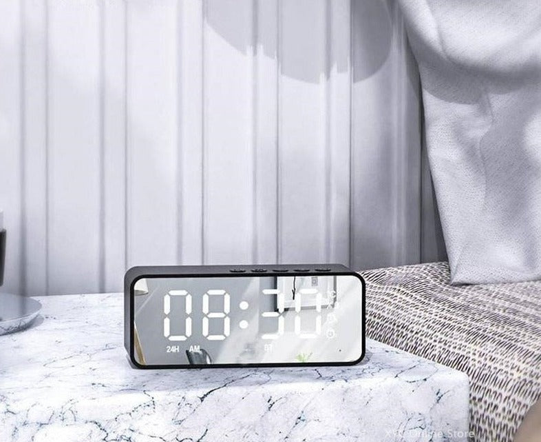 Stylish Bluetooth Speaker Mirror Alarm Clock Prily