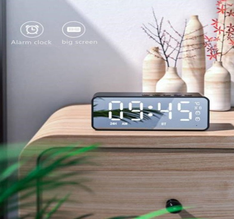 Stylish Bluetooth Speaker Mirror Alarm Clock Prily