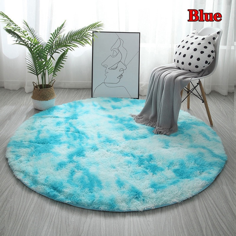 Stylish Fluffy Faux Fur Round Rug Prily