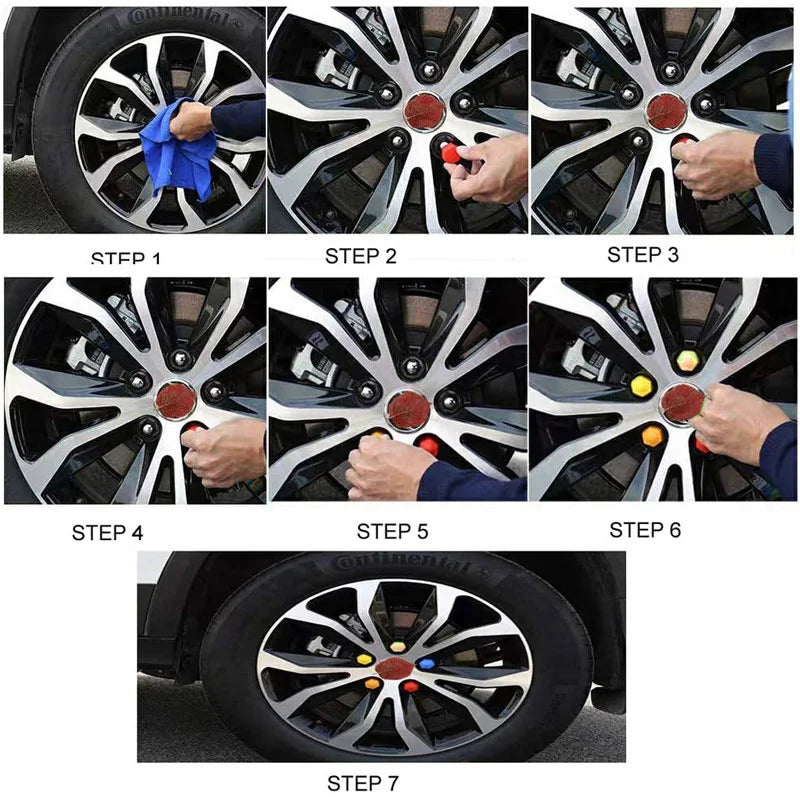 Stylish Rust-Proof Car Wheel Protection Nut Caps (20Pcs) Prily