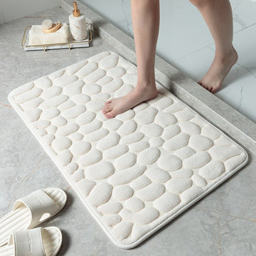 Super Absorbent Cobblestone Memory Foam Shower Mat Prily