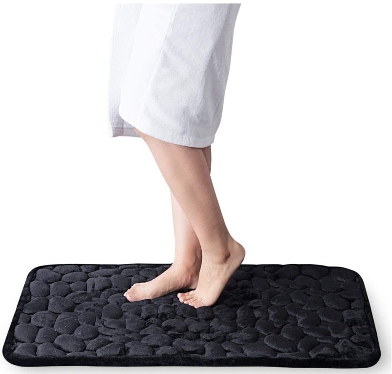 Super Absorbent Cobblestone Memory Foam Shower Mat Prily