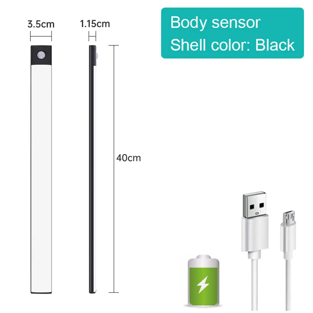 Super Bright Slim Design Rechargeable Motion Sensor Wireless Magnetic LED Light Prily