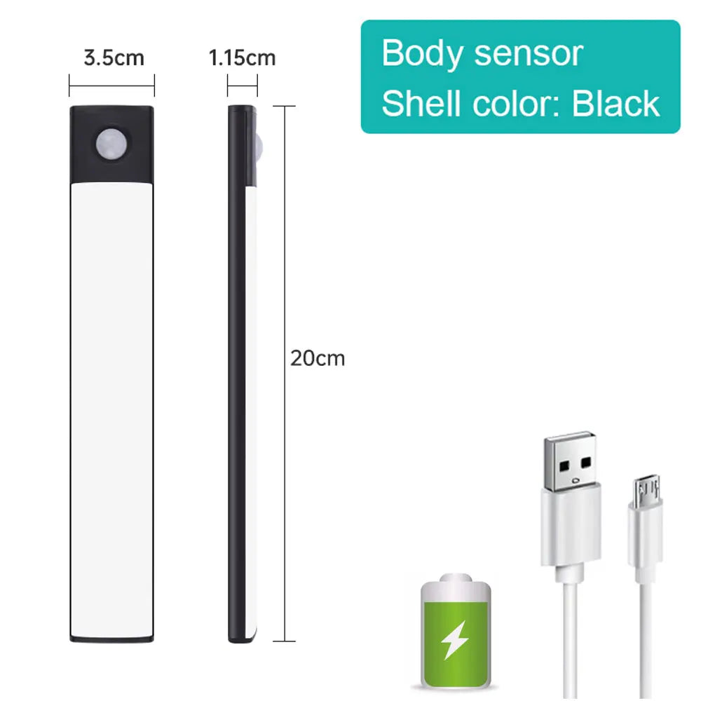 Super Bright Slim Design Rechargeable Motion Sensor Wireless Magnetic LED Light Prily