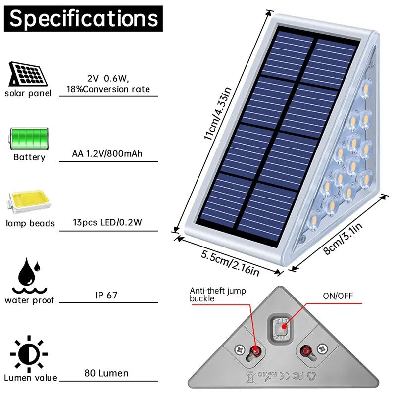 Super Bright Waterproof Solar Decor Garden Stairs Lighting Prily