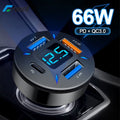 Super Fast 66W USB Car Charger with PD Quick Charge Port Prily