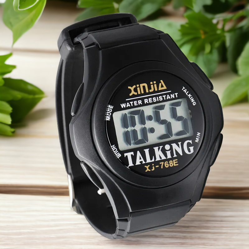 Talking Digital Alarm Clock+Talking Wristwatch Set For the Elderly Prily