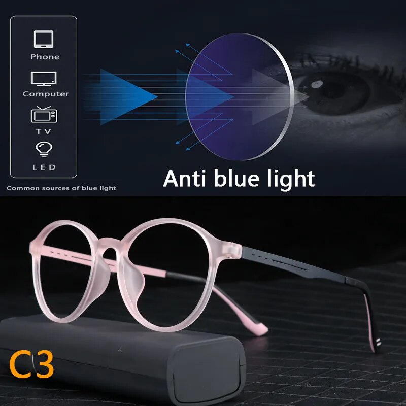 Titanium Anti Blue Light / Photochromic Retro Reading Glasses Prily