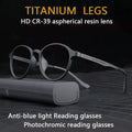 Titanium Anti Blue Light / Photochromic Retro Reading Glasses Prily