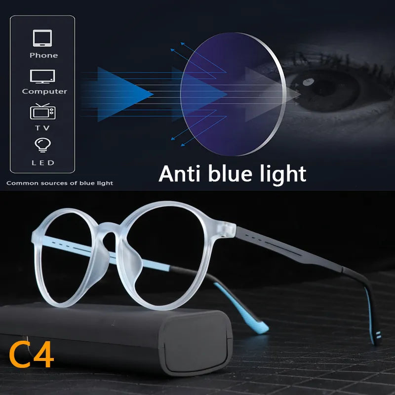 Titanium Anti Blue Light / Photochromic Retro Reading Glasses Prily