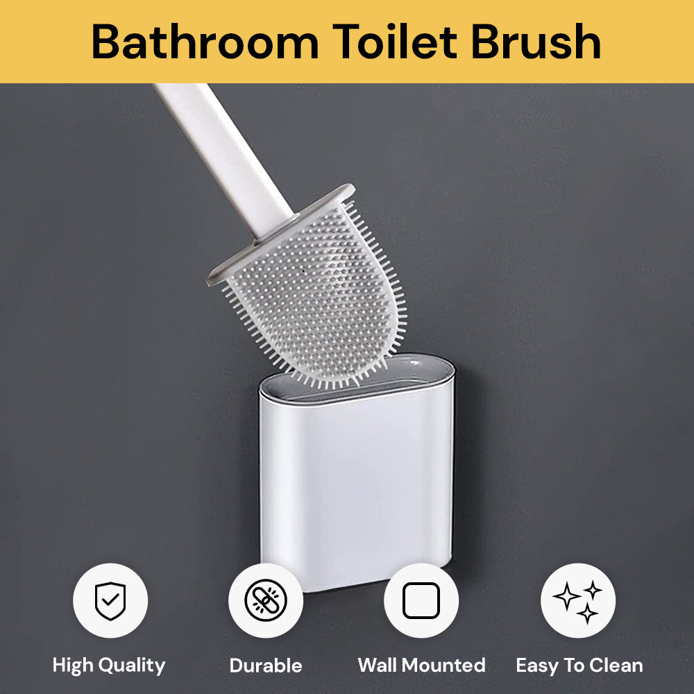 Bathroom Toilet Brush - Efficient Cleaning Tool, White , Grey