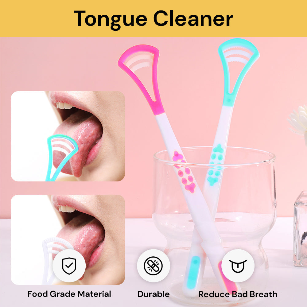 Tongue Cleaner Scraper - Dental Hygiene Tool, ABS , Silicone